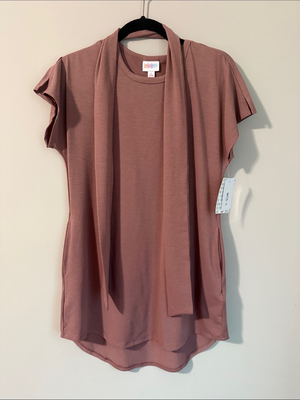 LuLaRoe Dusty Rose Tie-Waist Tunic